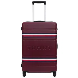 Tommy Hilfiger Thames Pro Maroon Logo Hard Medium Trolley Bag - 25.5 cm-image-56