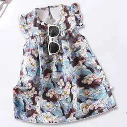 FOREVER FRIDAY Girls Floral Print Round Neck A-Line Dress-picture-50