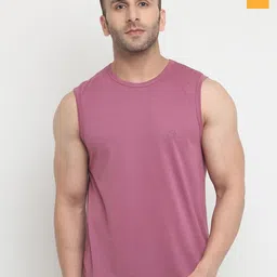 CHKOKKO Men Pack Of 2 Round Neck Sleeveless T-shirts image 1