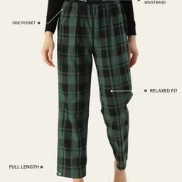 Kryptic Pack Of 2 Checked Pure Cotton Relaxed-Fit Mid-Rise Lounge Pants image 5