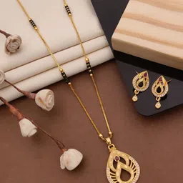 Bhanu diam Gold-Plated Copper Jewellery Set-image-17