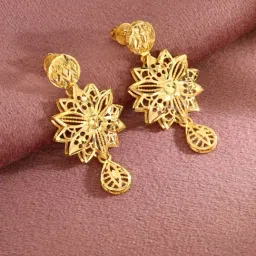 Malabar Gold and Diamonds 22k Gold Drop Earrings-picture-16