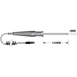 RS PRO PT100 RTD Perforated Air Temperature Probe, 110mm Length, 4mm Diameter, 500 °C Max Model No 2048383 image 3