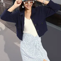 STYLECAST X KASSUALLY Women Lightweight Crop Tailored Jacket image 1