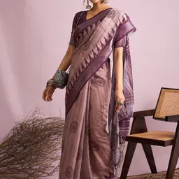 Mitera Ethnic Motifs Linen Blend Kota Saree image 4