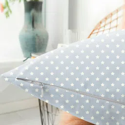 Aura Grey & White 2 Pieces Geometric Printed Square Cushion Covers image 3