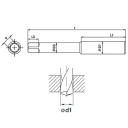 TOTEM 9/16 Inch HSS Spiral Point Hand Tap UNF image 2