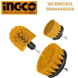 Ingco 3 Pcs Medium Brush Set Size 2 inch (50 mm), 3.5 inch (88 mm) 360°, and 3.5 inch (88 mm) Brushes, WCBM0301 image 4