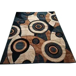 Samjeeda Handloom carpets Black Geometric Anti-Skid Polyester Carpet-picture-38