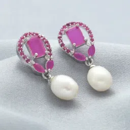 Sri Jagdamba Pearls White & Pink Jaanvi Earrings for Women-picture-9