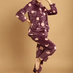 TAG 7 Purple Printed Woolen Shirt With Pyjamas-picture-18