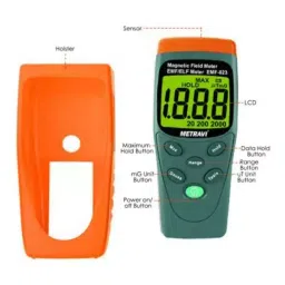Metravi Magnetic Field EMF ELF Meter Green, EMF-823 image 2
