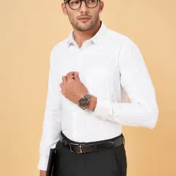 Byford By Pantaloons White Slim Fit Checks Shirt image 4