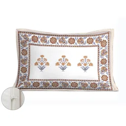 Salgia Cream-Coloured 210 TC Single Bedsheet with 1 Pillow Covers image 2