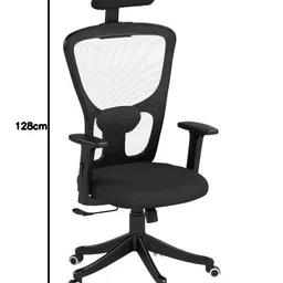 INNOWIN Jazz High Back Office Chair | Mesh Ergonomic Chair with Multi-Tilt Lock, Lumbar Support, Strong Nylon Base | Home & Office Seating (Black)| 3 Years Warranty image 2