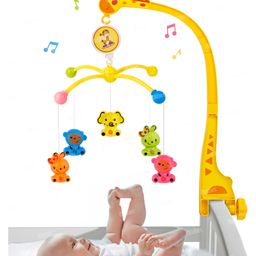 Fiddlerz Rotating Musical Cot Rattle for Babies Mobile for Cradle - Multicolor-picture-14