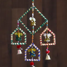 eCraftIndia Handcrafted Decorative Lord Ganesha Wall/Door/Window Hanging Bell-picture-37