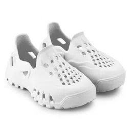 HOPPA SWEDEN Solid Perforated Slip On Clogs - White-picture-35