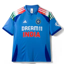 Adidas Kids Knit Raglan Sleeves Indian Team Jersey T-Shirt - Aqua Blue-image-68