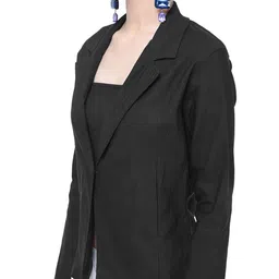 Moda Rapido Cotton Notched Lapel Collar Single-Breasted Blazer image 3
