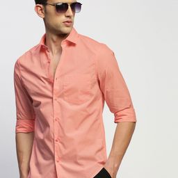 SHOWOFF Smart Spread Collar Slim Fit Cotton Shirt-picture-22