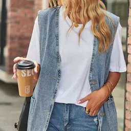 StyleCast Women Denim Jacket with Patchwork image 4