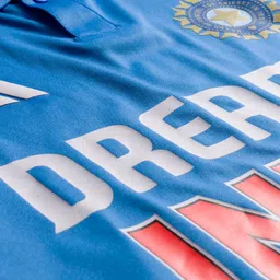 Adidas Kids Knit Raglan Sleeves Indian Team Jersey T-Shirt - Aqua Blue image 5