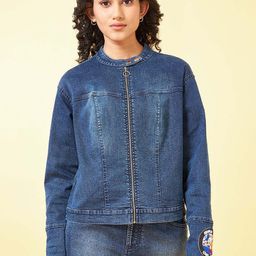 Honey by Pantaloons Women Floral Longline Denim Jacket with Embroidered-picture-42