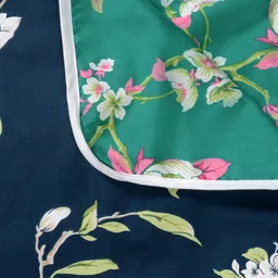 Divine Casa Reversible 120 GSM Single Bed AC Dohar Floral Print - Navy Blue Green image 5