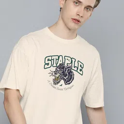 Puma Graphic Printed Drop-Shoulder Sleeves Pure Cotton Oversized T-shirt-image-13