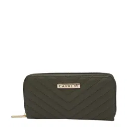 Caprese Milana Olive Quilted Zip Around Wallet for Women-image-10