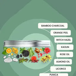 Wild Oak Bamboo Charcoal De Tan & Anti Acne Face Mask With Detoxifying Herbs & Oils- 100 g image 3