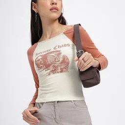 glitchez Punk Print Low Back Fitted T-shirt-image-56