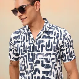 Mast & Harbour Men Premium Printed Relaxed Fit Pure Cotton Casual Shirt-picture-24