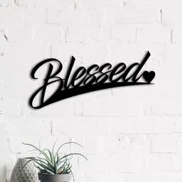 eCraftIndia Black Blessed Engineered Wood Wall Decor image 2