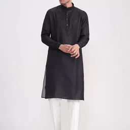 Modi Kurta Men's Solid Cotton Blend Kurta-picture-19