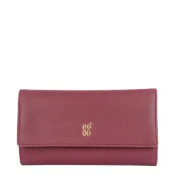 Baggit Maroon Solid Tri-Fold Wallet for Women-image-46