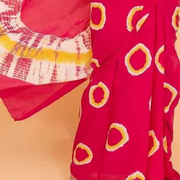 Dastkar Pure Cotton Bandhani Saree image 2