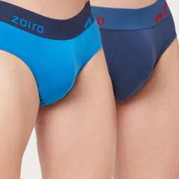 Zoiro Legion Blue & Directory Blue Regular Fit Briefs - Pack Of 2-image-0