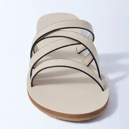 LUNA BLU by Westside Ivory Multi-Strap Slides image 3