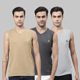 Vimal Jonney Multicolor Regular Fit Sleeveless Lounge T-Shirt - Pack of 3-picture-28