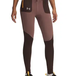 UNDER ARMOUR Brown Slim Fit Colourblocked High Rise Trail Run Leggings-picture-21