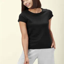 Dreamz by Pantaloons Black Cotton Plain T-Shirt-picture-33