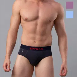 UnderJeans by Spykar Multicolor Cotton Briefs (Pack Of 3)-picture-24
