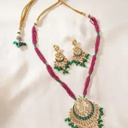 Jaypore Gold Slip On Necklace & Earring Set-image-37