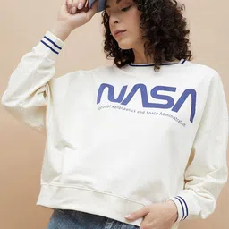 Ginger by Lifestyle Women Printed Cotton Round Neck Long Sleeves Pullover Sweatshirt-image-26