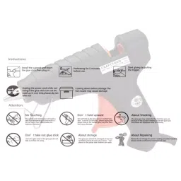 CRAFTYGUN 40 W Hot Melt Glue Gun Black 11 mm Stick Dia., SH_BLACK40W-0ST-(RED-TRIGGER)-(CRAFTY-GUN) image 5