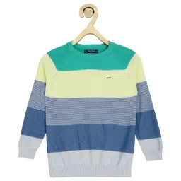 Allen Solly Junior Multicolor Striped Full Sleeves Sweater-picture-19