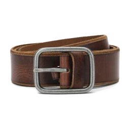 American Eagle Raw Edge Brown Leather Casual Belt for Men-picture-39