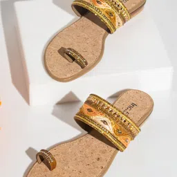 Inc 5 Ethnic Embellished Open Toe Flats-picture-11